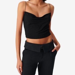 Iro Benti Cowl-Neck Crop Top